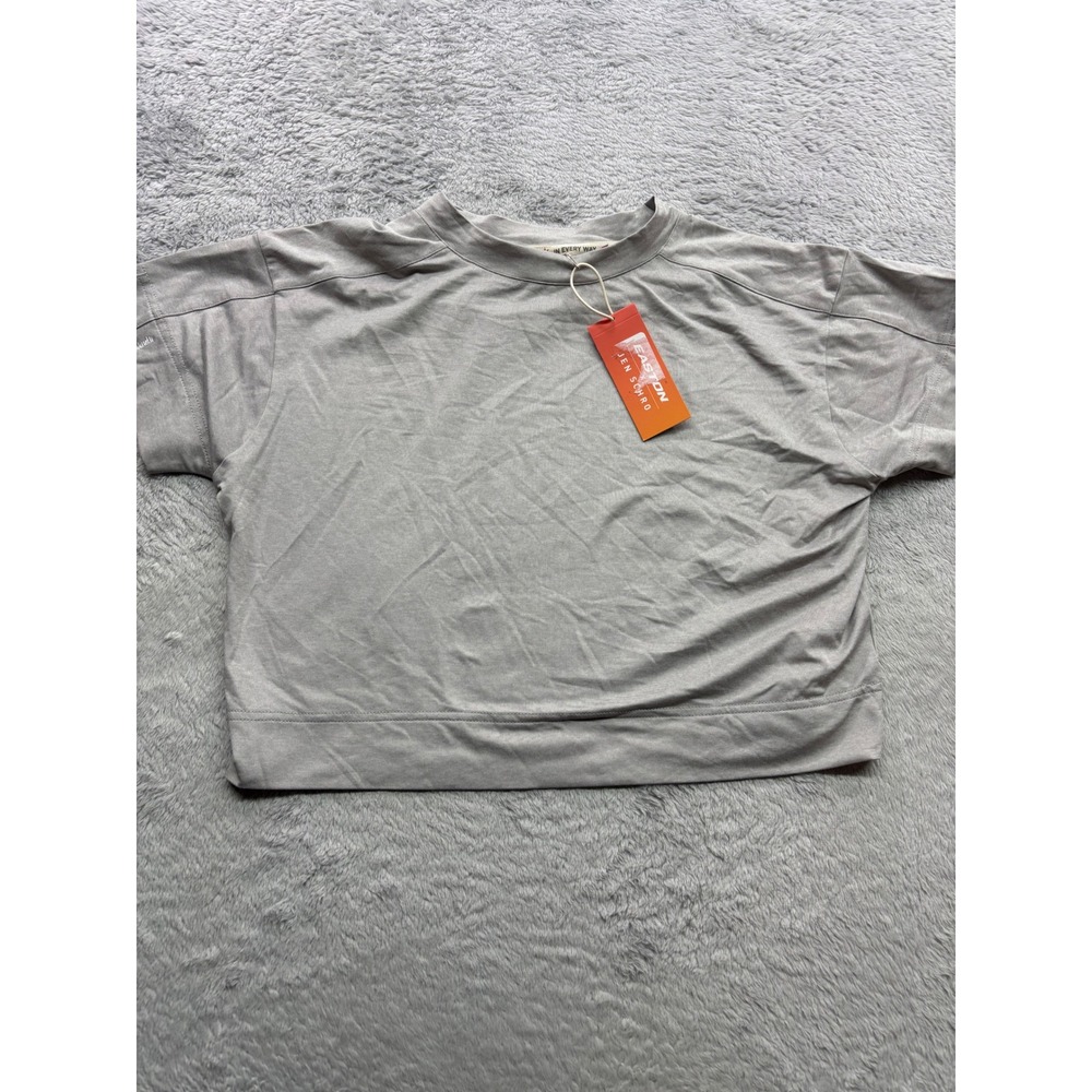 Easton Jen Schro Womens Crop Tee Gray Heather Athletic Training Shirt XS NEW